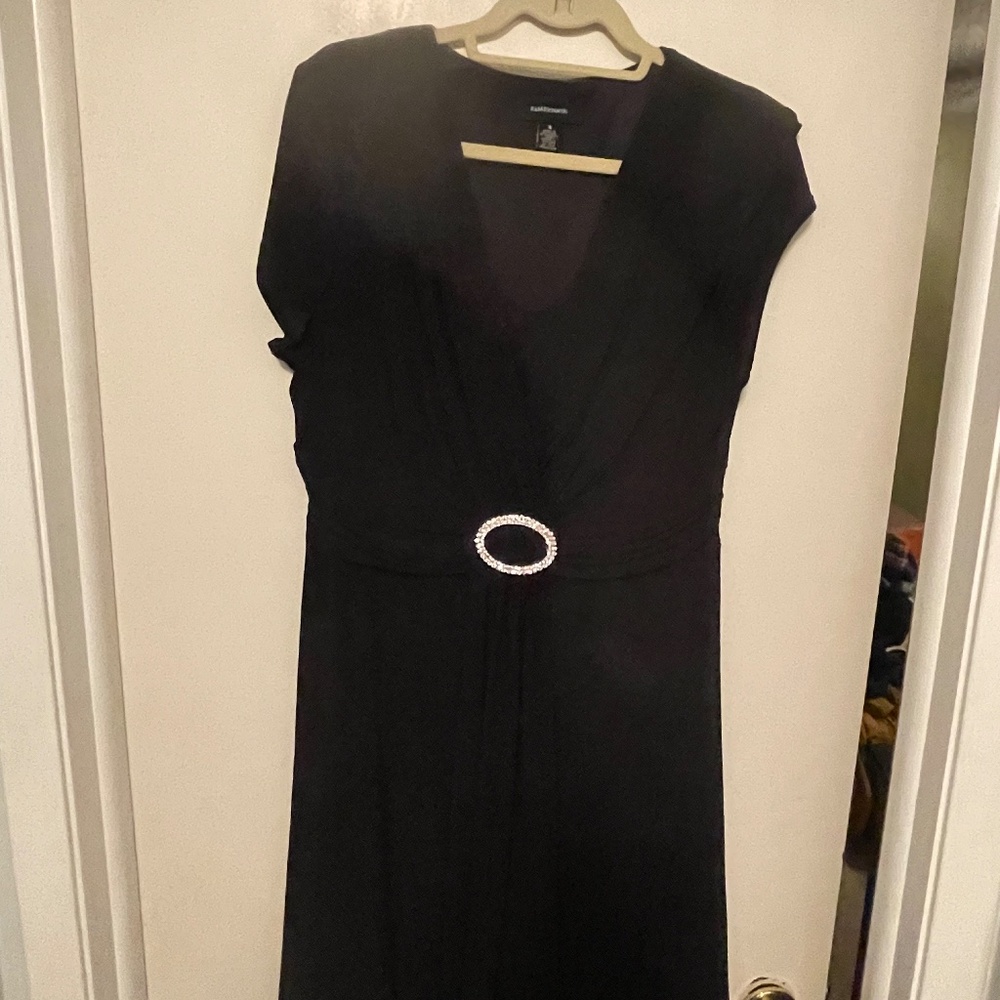 R & M Richards Black Dresses with rhinestone clip.